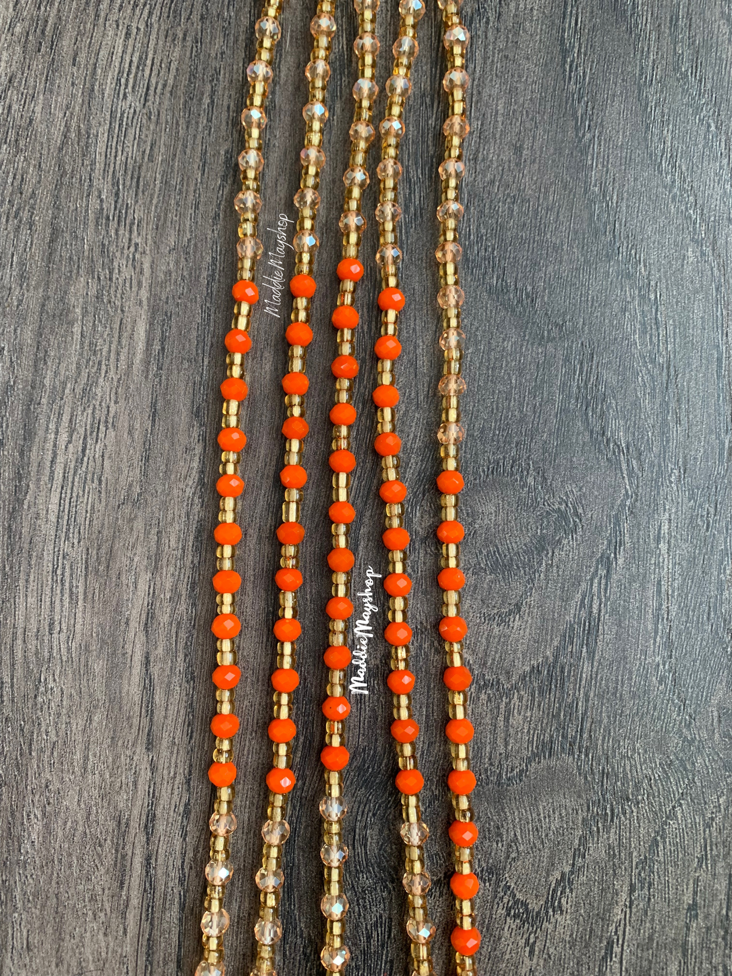 Orange Spice- Crystal Waist Bead