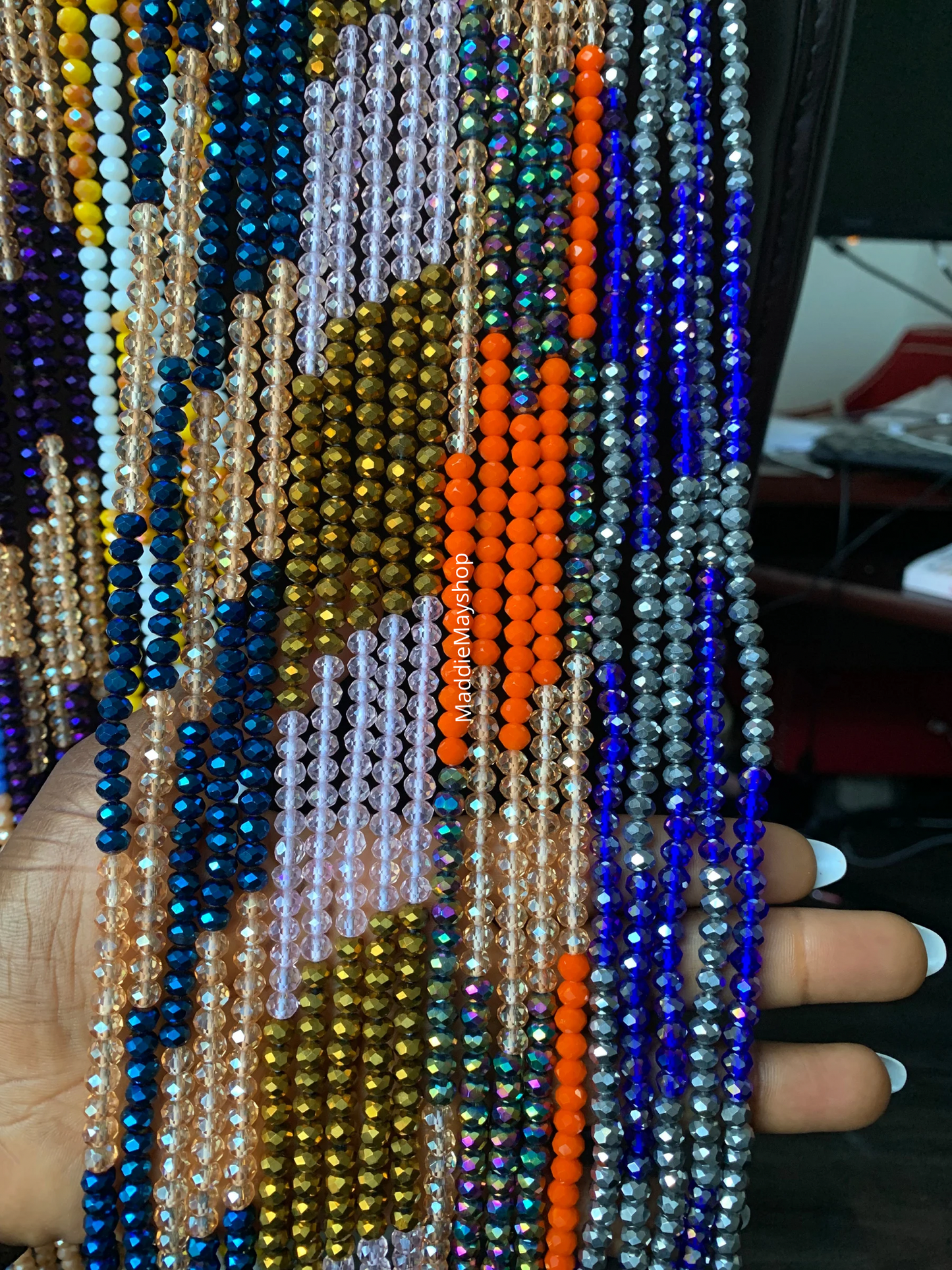 Wholesale Rondelles, Crystal Waist Beads