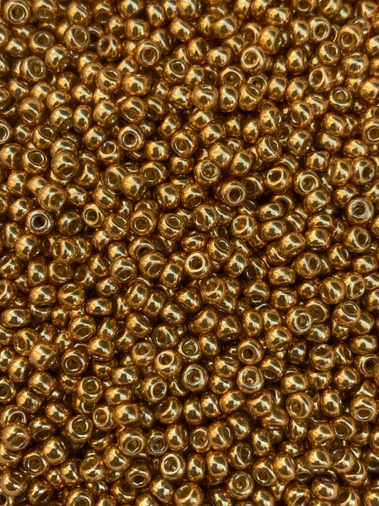 Duracoat, Yellow Gold Miyuki seed beads; Duracoat Rocaille, Miyuki Rocaille Beads, Miyuki Seed Beads; #4203 Sizes 8/0 or 11/0