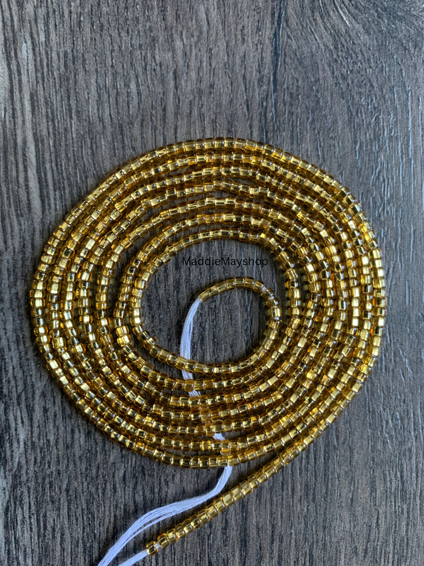 3 Pc Gold & White Waist Beads Set