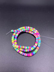 16" 4mm vinyl Heishi beads clay disc, polymer clay beads, AFRICAN vinyl Heishi beads, Disc Beads, Assorted Colors