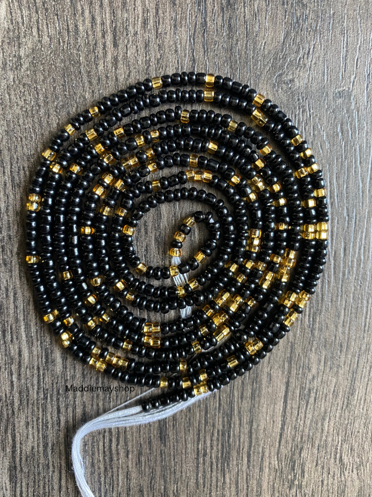 3 Pc Black & Gold Waist Beads Set