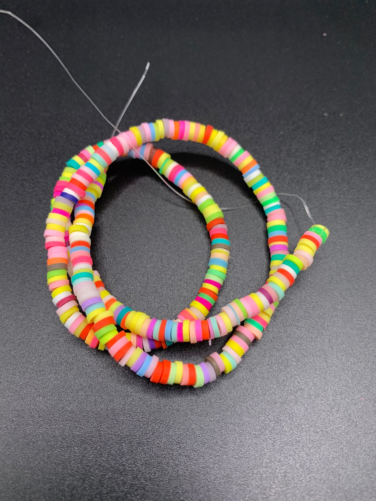 4mm 16” vinyl Heishi beads clay disc, polymer clay beads, AFRICAN vinyl Heishi beads, Disc Beads, Assorted Colors