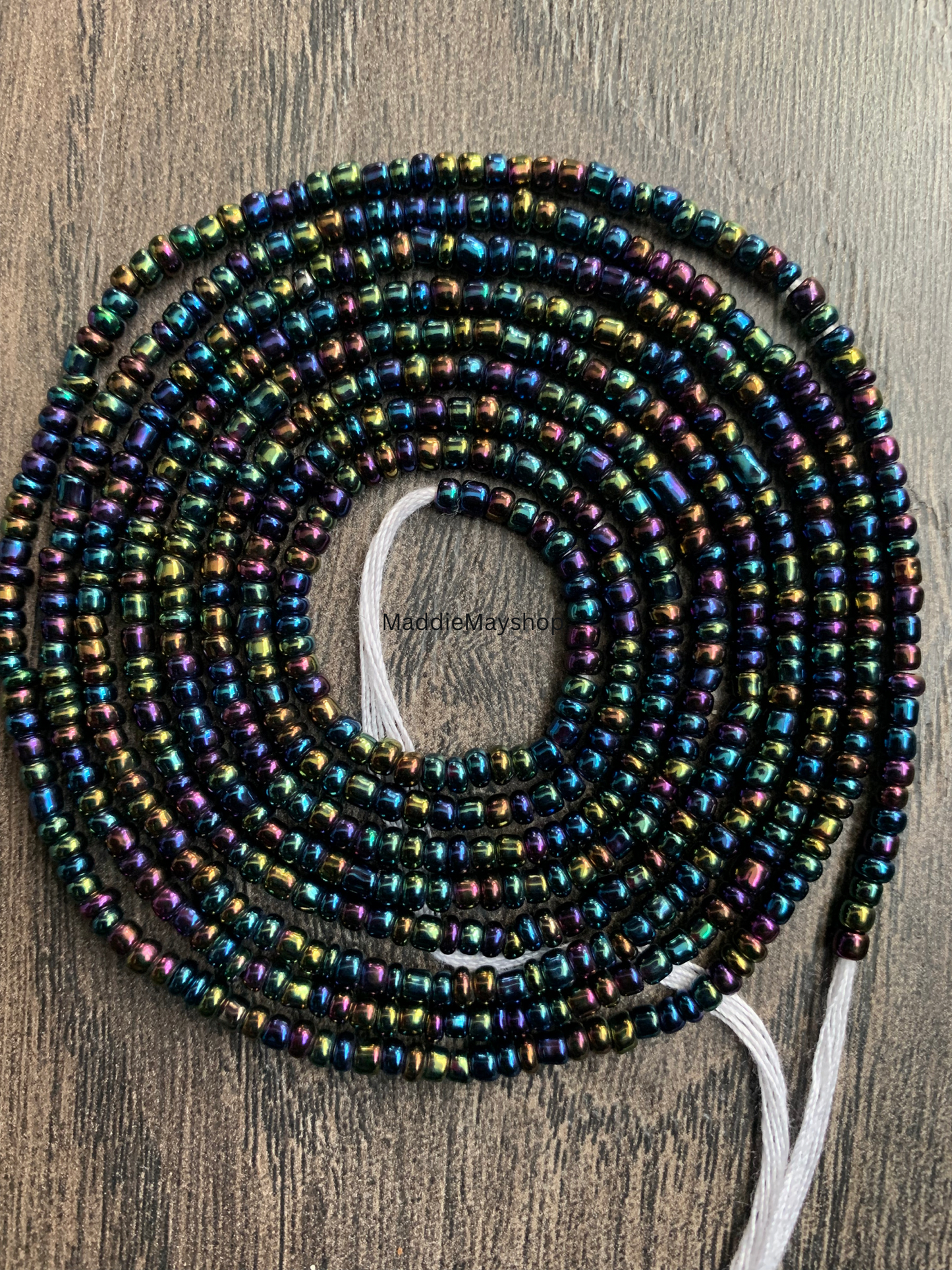 Iridescent Black Waist Bead