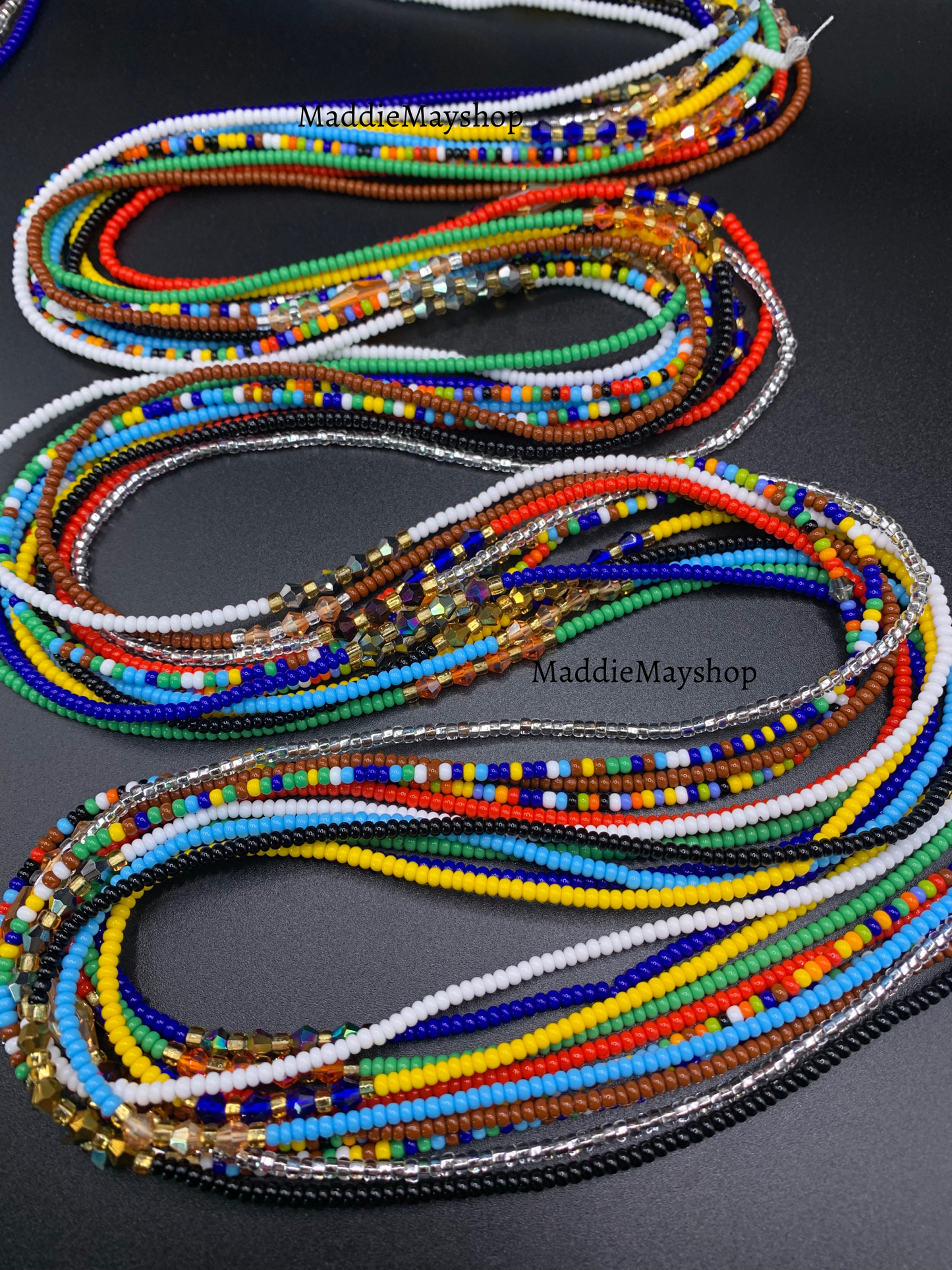 10 Pc Waist Beads Set, Bright colors