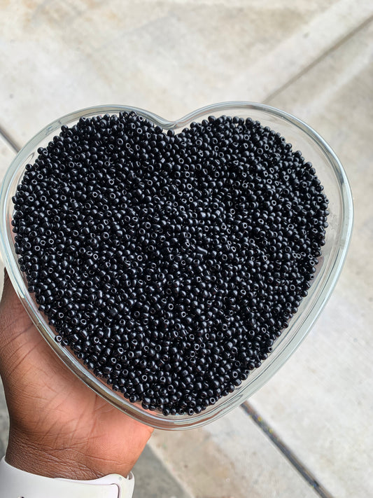 Black glass Seed Beads  Size 6/0 , 8/0, 12/0- 3mm-4mm