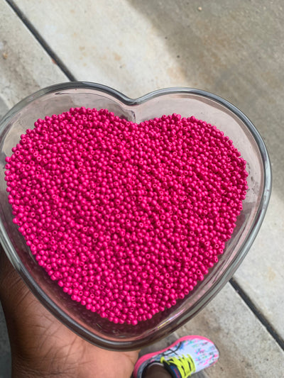 3mm- 8/0 Hot Pink beads, Pink beads, 8/0 Seed Beads Glass Beads, 450 Grams, Pink Glass beads, Hard to tarnish Pink beads.