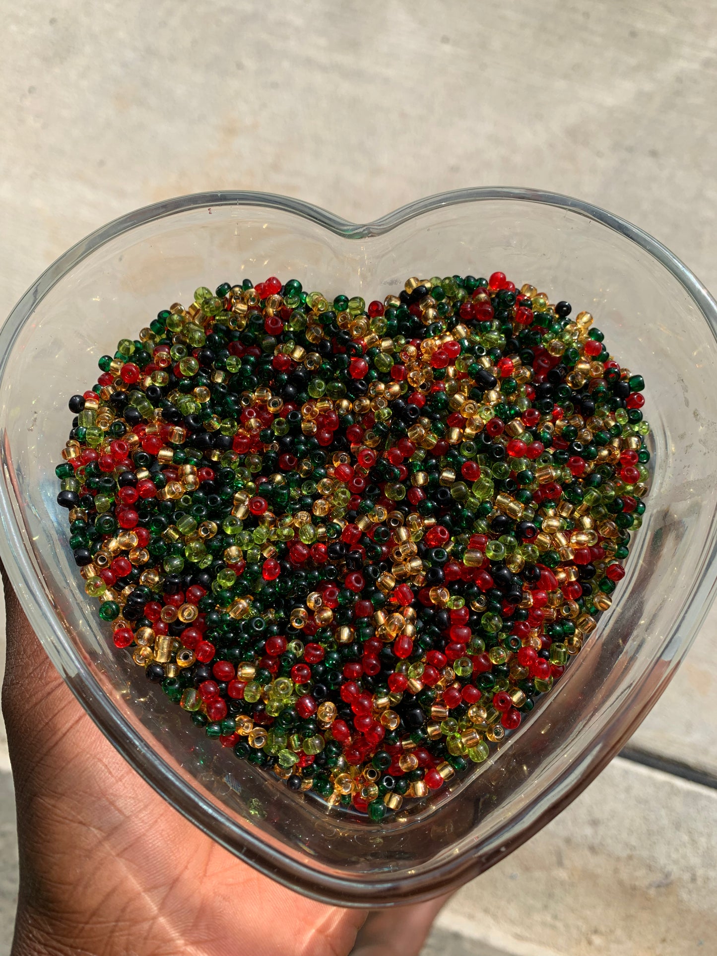 Christmas inspired mix- Glass Beads Size 6mm or bigger,  Seed Beads Bulk