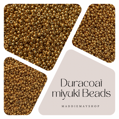 Duracoat, Yellow Gold Miyuki seed beads; Duracoat Rocaille, Miyuki Rocaille Beads, Miyuki Seed Beads; #4203 Sizes 8/0 or 11/0