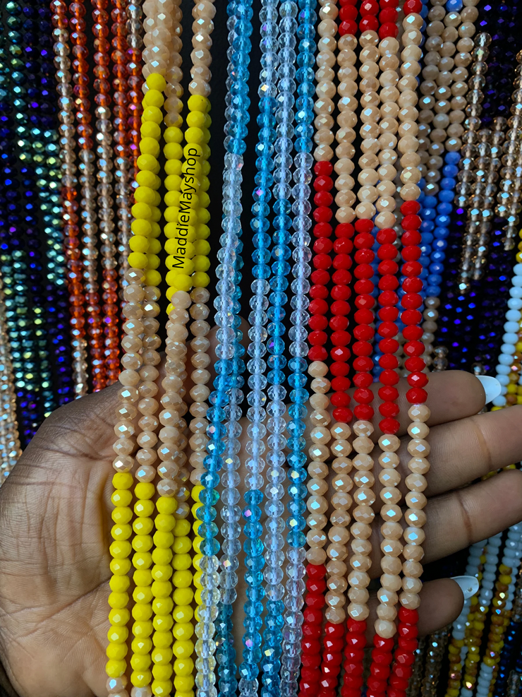 Wholesale Rondelles, Crystal Waist Beads