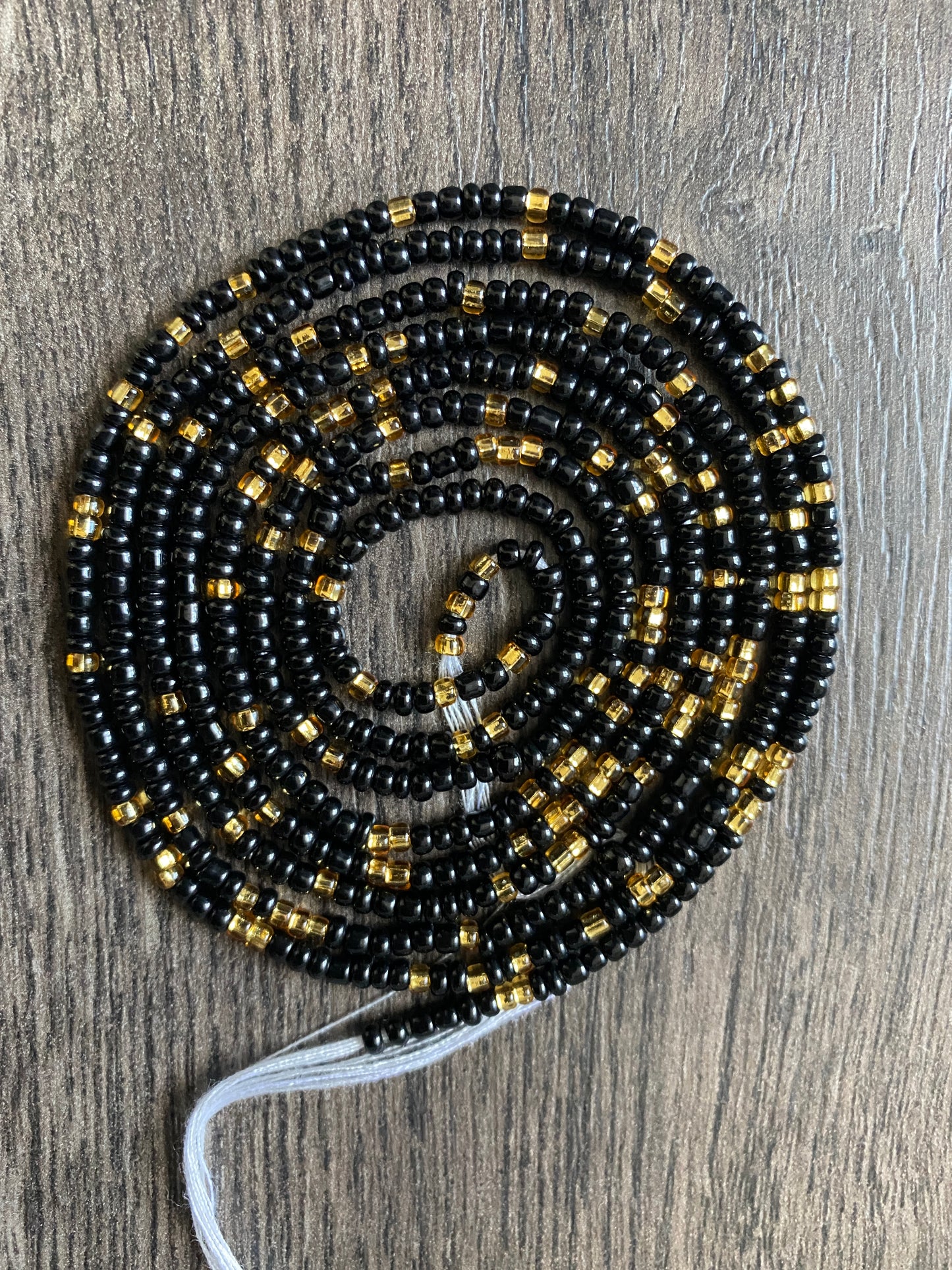 3 Pc Black & Gold Waist Beads Set