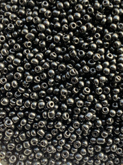 Black glass Seed Beads  Size 6/0 , 8/0, 12/0